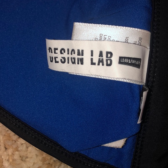 DESIGN LAB Triangle Blue striped bikini top- Large - Picture 5 of 5